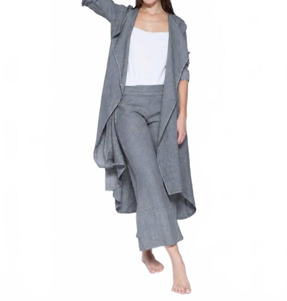 NEW BLUEBERRY draped duster in slate